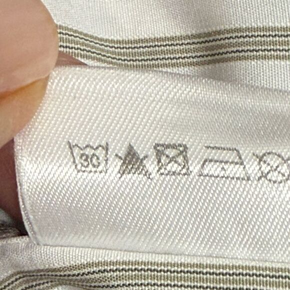 Loro Piana Mens Cotton Long Sleeve Button Down Striped Dress Shirt. Size 18/45. - Picture 11 of 11